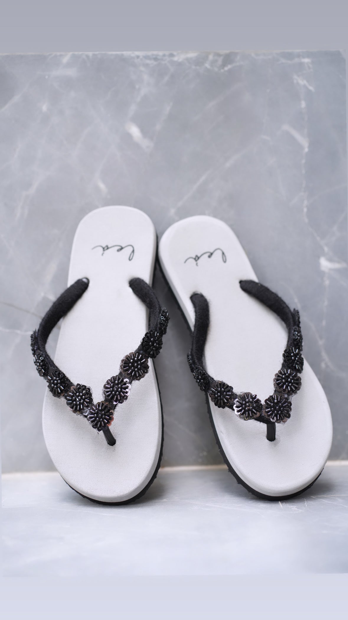 SEQUIN STRAPS IN ASH GREY